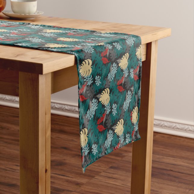 Muster tropischer Blätter Kurzer Tischläufer (Beispiel)