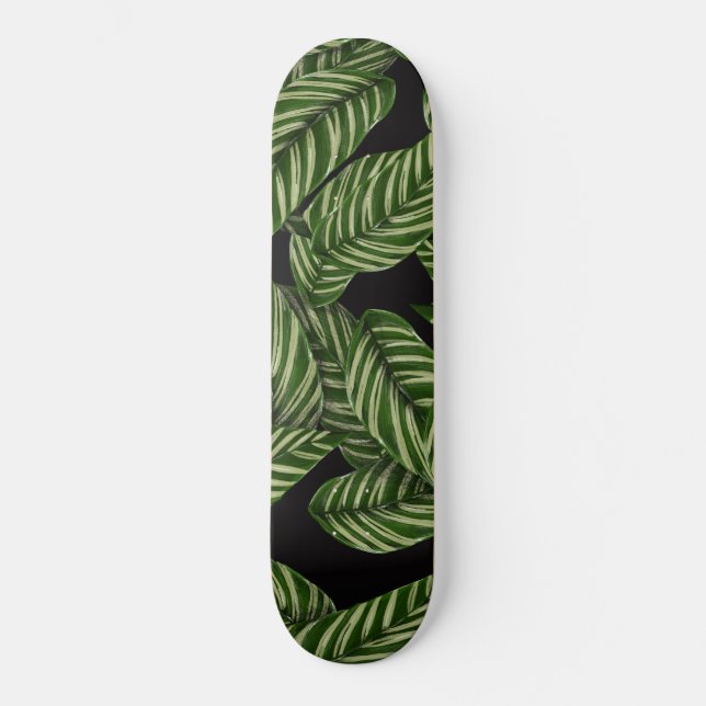 Muster tropischer Blätter Skateboard (Vorderseite)