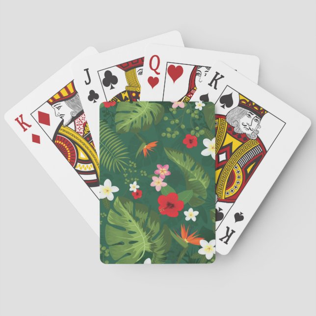 Muster tropischer Blätter Spielkarten (Rückseite)