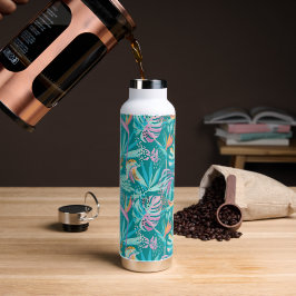 Muster tropischer Blume und Blätter Trinkflasche