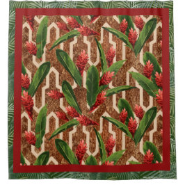 Muster tropischer Pflanze Duschvorhang