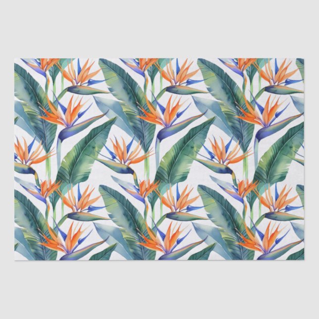 Muster tropischer Pflanze und Blume Seidenpapier (Vorderseite)