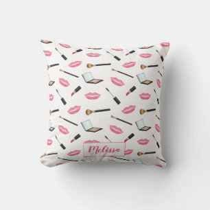 Muster und Lippen mit Personalisiertem Namen Kissen