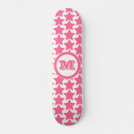 Muster und Monogramm für Hot-Pink-Stars | Mädchen Skateboard