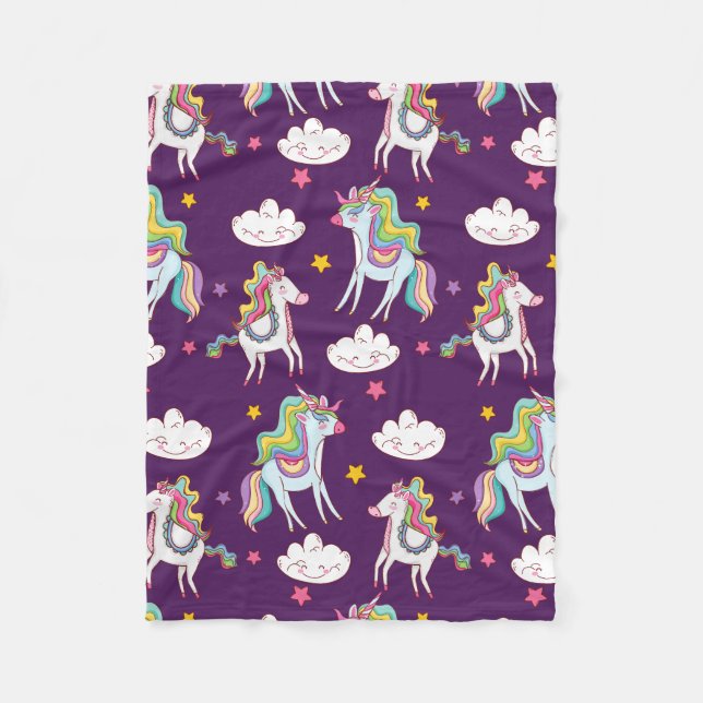Muster Unicorn Funny Magic Horse Fleecedecke (Vorderseite)