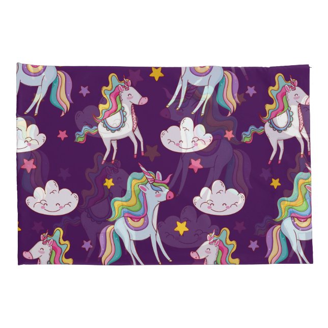 Muster Unicorn Funny Magic Horse Kissenbezug (Rückseite-Rechts)