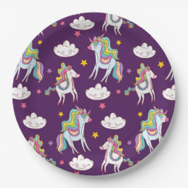 Muster Unicorn Funny Magic Horse Pappteller