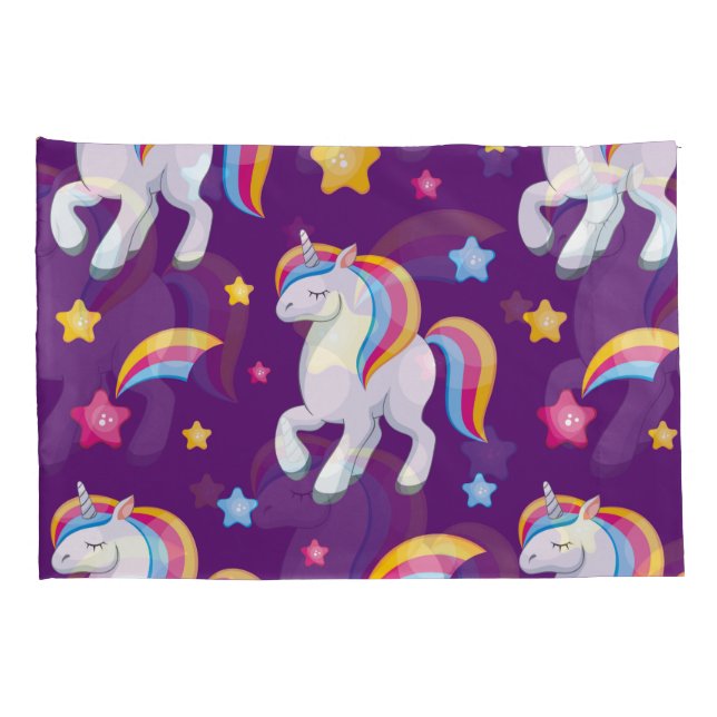 Muster Unicorn Magic Horse Niedlich Kissenbezug (Rückseite-Rechts)