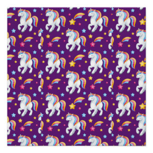 Muster Unicorn Magic Horse Niedlich Poster