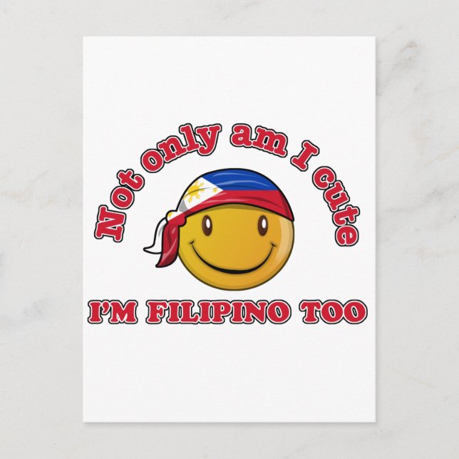Muster unter philippinischer Flagge Postkarte (Vorderseite)