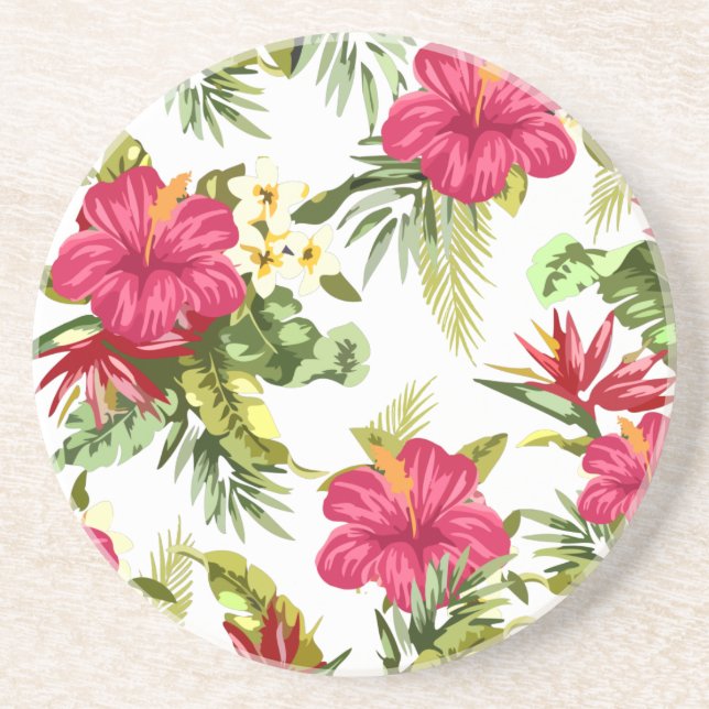 Muster-Untersetzer für tropische Hibisken-Blume Getränkeuntersetzer (Vorne)