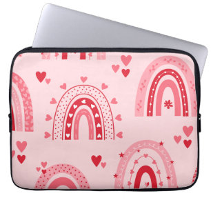Muster Valentine 2023 Hintergrund mit Herz-Liebe Laptopschutzhülle