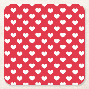 Muster Valentine Hintergrund mit Herz-Liebe Rechteckiger Pappuntersetzer