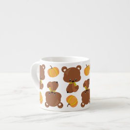 Muster von Bären, Niedlichen Bären, Fall, Kürbiski Espressotasse
