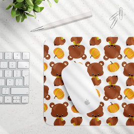 Muster von Bären, Niedlichen Bären, Fall, Kürbiski Mousepad