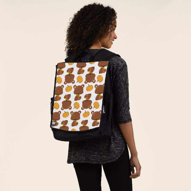Muster von Bären, Niedlichen Bären, Fall, Kürbiski Rucksack (Ausgewaschen)