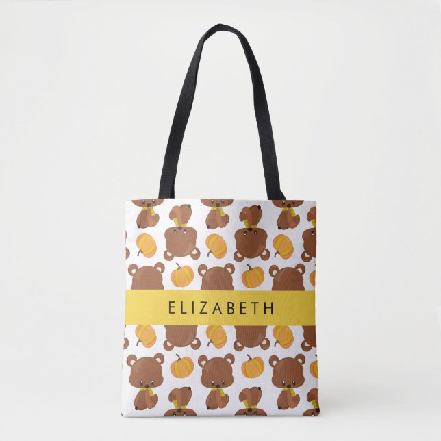 Muster von Bären, Niedlichen Bären, Kürbis, Ihr Na Tasche (Vorderseite)
