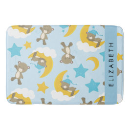 Muster von Bären, Teddybären, Sternen, Ihr Name Badematte