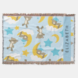 Muster von Bären, Teddybären, Sternen, Ihr Name Decke