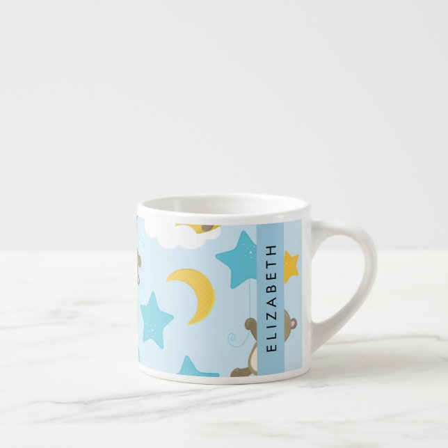 Muster von Bären, Teddybären, Sternen, Ihr Name Espressotasse (Rechts)