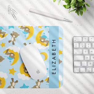 Muster von Bären, Teddybären, Sternen, Ihr Name Mousepad