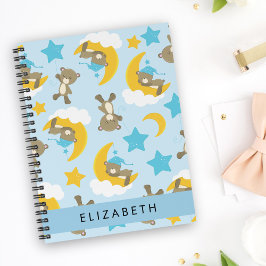 Muster von Bären, Teddybären, Sternen, Ihr Name Notizbuch