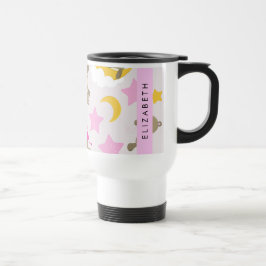 Muster von Bären, Teddybären, Sternen, Ihr Name Reisebecher