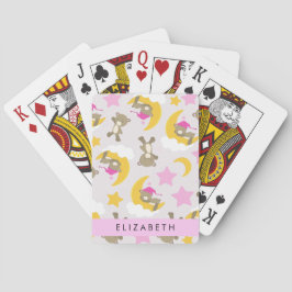 Muster von Bären, Teddybären, Sternen, Ihr Name Spielkarten