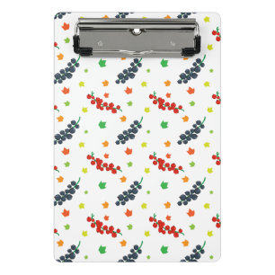 Muster von Beeren, Rotzbeeren, Blaubeere, Obst Mini Klemmbrett