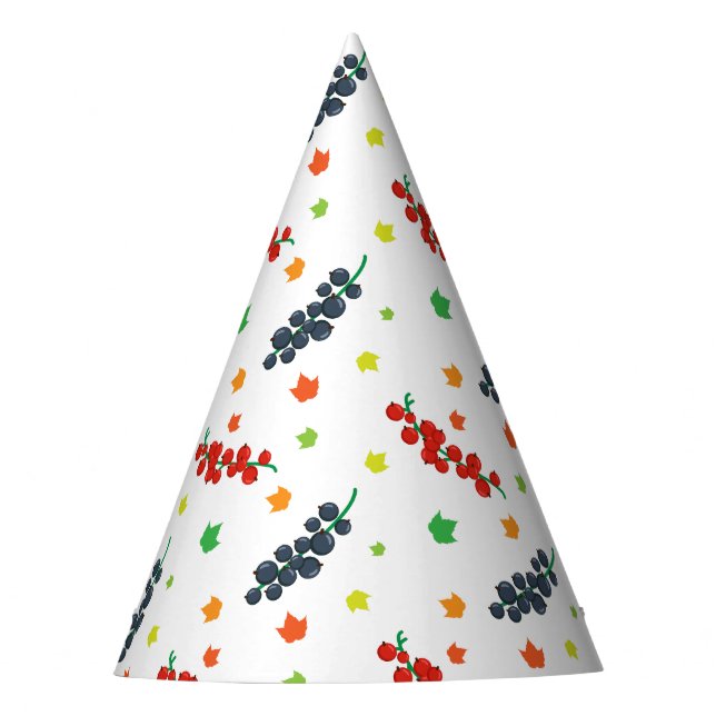 Muster von Beeren, Rotzbeeren, Blaubeere, Obst Partyhütchen (Vorderseite)