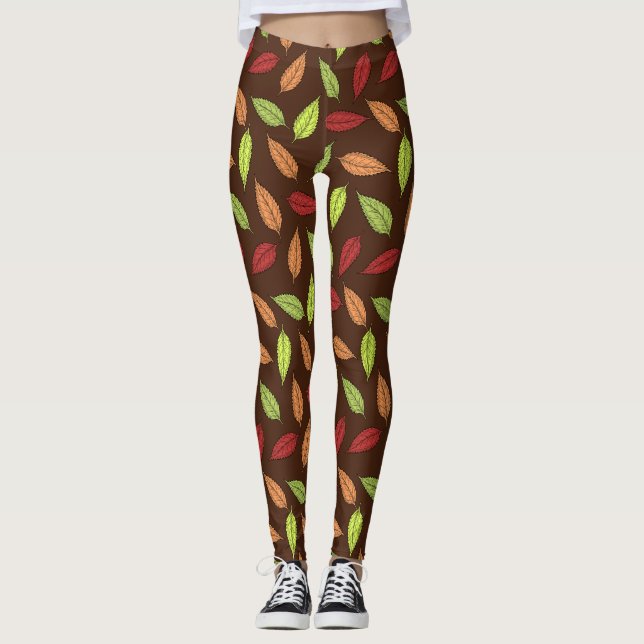 Muster von Blätter, farbenfrohe Blätter, Herbstblä Leggings (Vorderseite)