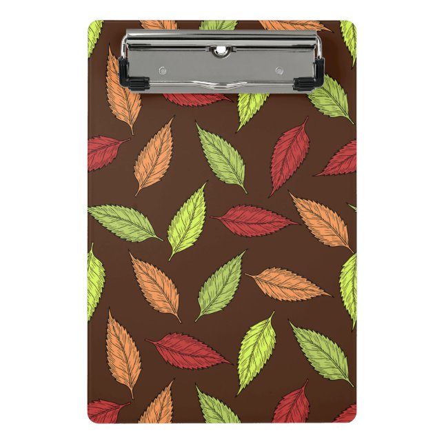 Muster von Blätter, farbenfrohe Blätter, Herbstblä Mini Klemmbrett (Vorderseite)