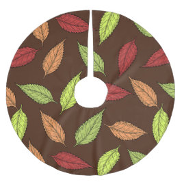 Muster von Blätter, farbenfrohe Blätter, Herbstblä Polyester Weihnachtsbaumdecke