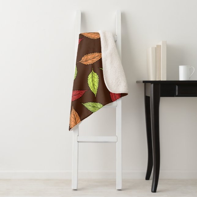 Muster von Blätter, farbenfrohe Blätter, Herbstblä Sherpadecke (Beispiel)