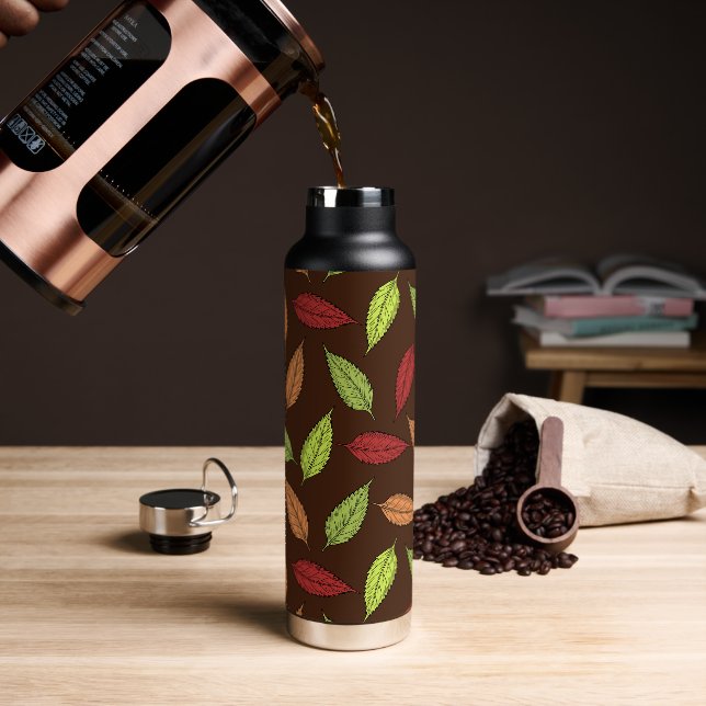 Muster von Blätter, farbenfrohe Blätter, Herbstblä Trinkflasche (Kaffee)