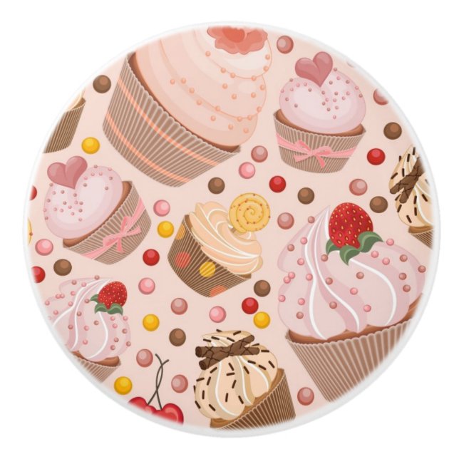 Muster von den feierlichen kleinen Kuchen Keramikknauf (Vorderseite)