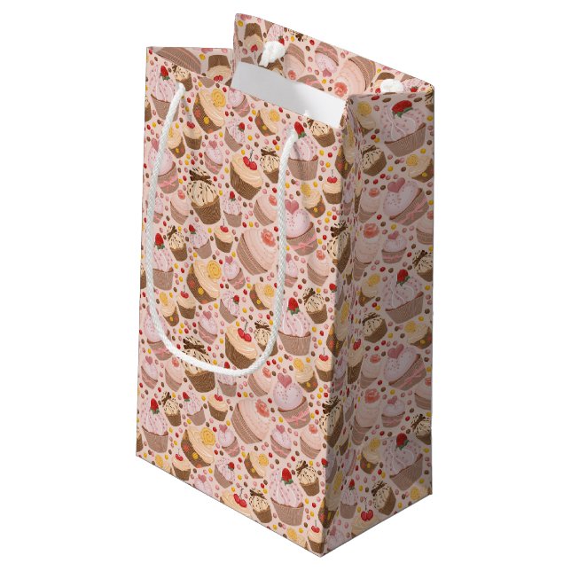 Muster von den feierlichen kleinen Kuchen Kleine Geschenktüte (Rückseite Schrägansicht)