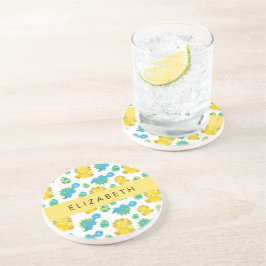 Muster von Dinosauriern, Niedliche Dinosaurier, Ih Getränkeuntersetzer