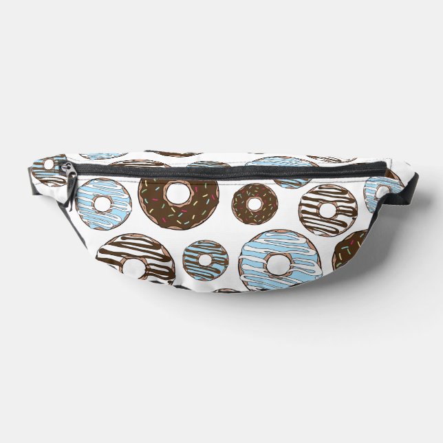 Muster von Donuts, blauen Donuts, braunen Donuts Bauchtasche (Ablage )
