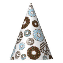 Muster von Donuts, blauen Donuts, braunen Donuts