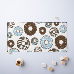 Muster von Donuts, blauen Donuts, braunen Donuts Schreibtischunterlage