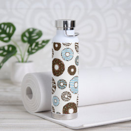 Muster von Donuts, blauen Donuts, braunen Donuts Trinkflasche