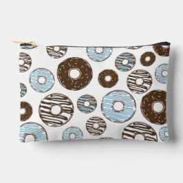 Muster von Donuts, blauen Donuts, braunen Donuts Zubehörtasche