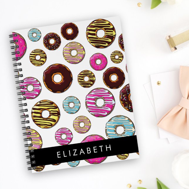 Muster von Donuts, farbenfrohe Donuts, Ihr Name Planer (Von Creator hochgeladen)