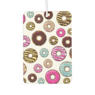 Muster von Donuts, farbenfrohe Donuts, Sprinklen Autolufterfrischer