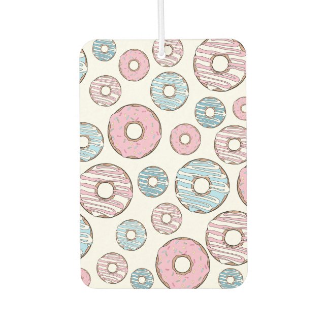 Muster von Donuts, rosa Donuts, blaue Donuts Autolufterfrischer (Vorderseite)