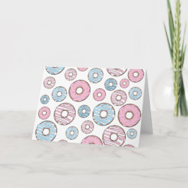 Muster von Donuts, rosa Donuts, blaue Donuts Karte