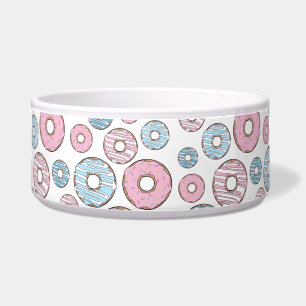 Muster von Donuts, rosa Donuts, blaue Donuts Napf