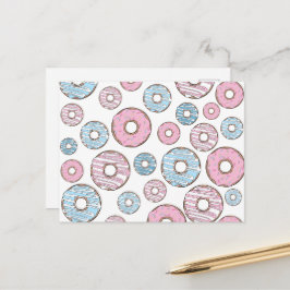 Muster von Donuts, rosa Donuts, blaue Donuts Postkarte