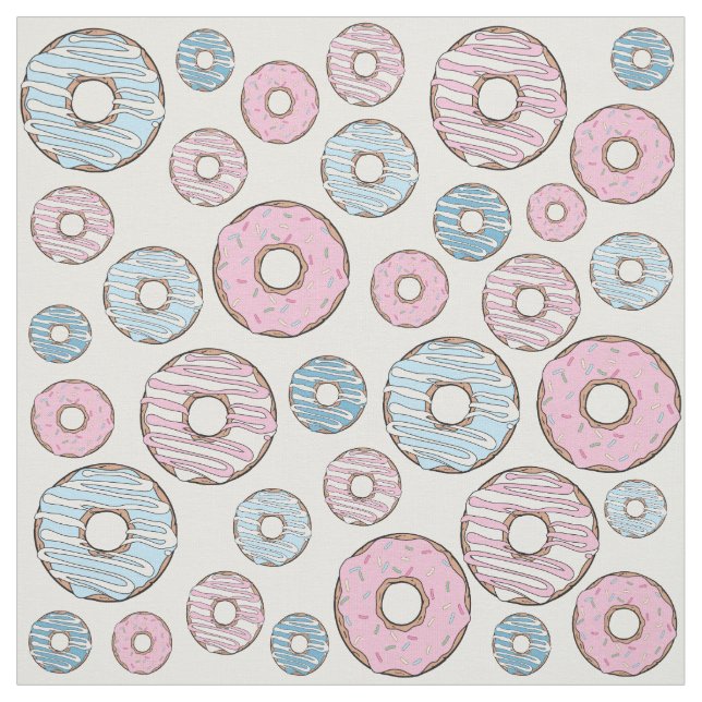 Muster von Donuts, rosa Donuts, blaue Donuts Stoff (Muster)